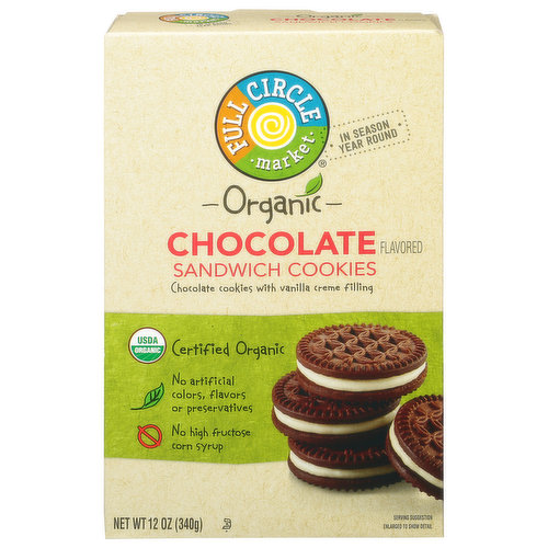Full Circle Market Sandwich Cookies, Chocolate Flavored