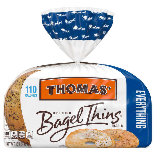 Thomas' Bagels, Pre-Sliced, Everything