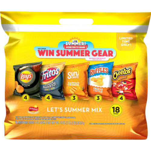 Frito Lay Snacks, Let's Summer Mix, Variety Packs