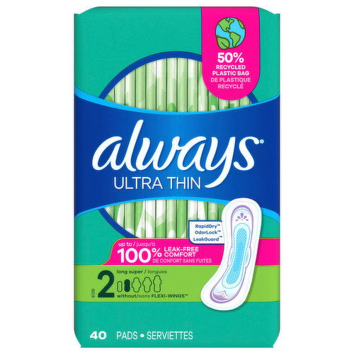 🔥80 count Always Ultra Thin Size 4 Overnight Pads With Wings Unscented  Maxi Pad