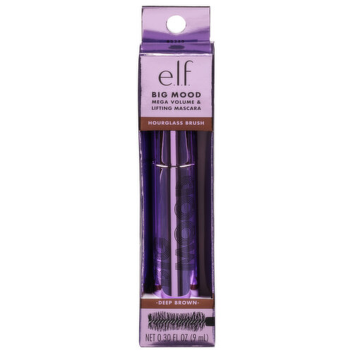 e.l.f. Mascara, Mega Volume & Lifting, Big Mood, Deep Brown