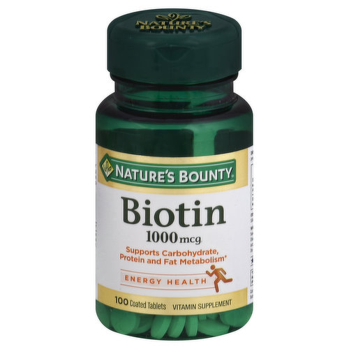 Nature's Bounty Biotin, 1000 mcg, Coated Tablets