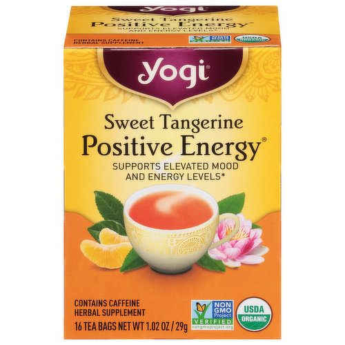 Yogi Herbal Supplement, Sweet Tangerine, Caffeine Free, Tea Bags