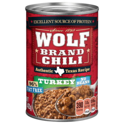 Wolf Brand Chili, No Beans, Turkey