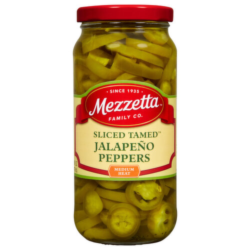 Mezzetta Jalapeno Peppers, Sliced Tamed, Medium Heat