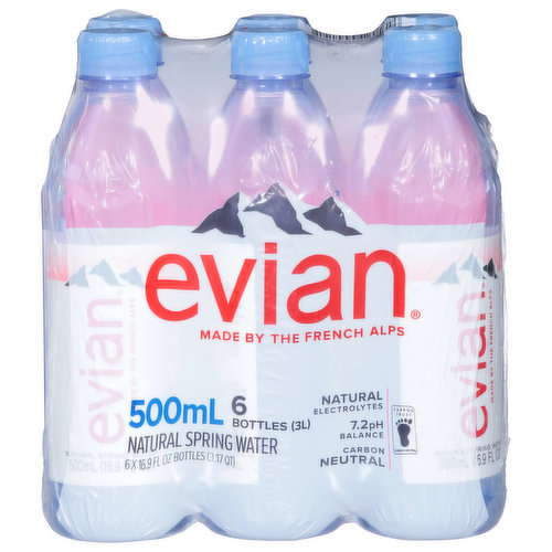 evian Natural Spring Water Bottles, Naturally India