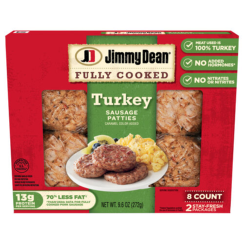 Jimmy Dean Jimmy Dean Fully Cooked Turkey Breakfast Sausage Patties, 8 Count