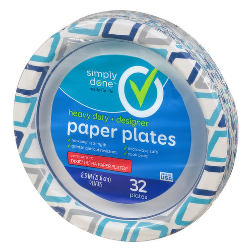 Simply Done Paper Plates, Designer, 6.8 Inch