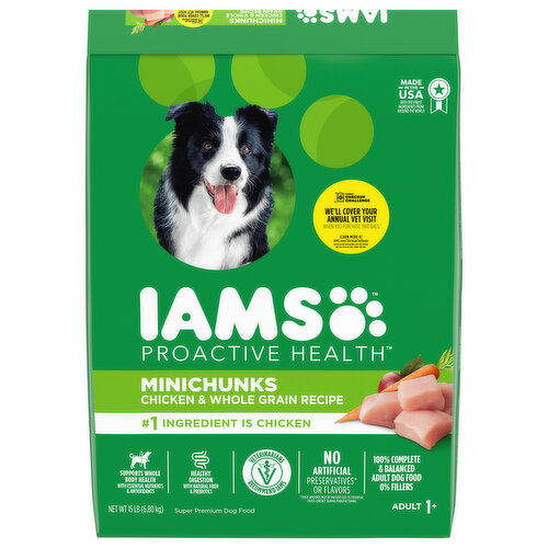 Iams Minichunks Chicken & Whole Grains Recipe Adult Super Premium Dog Food