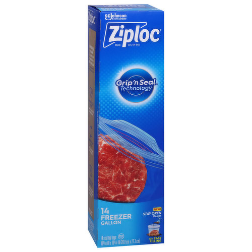 Ziploc Slider Bags, Freezer, Gallon