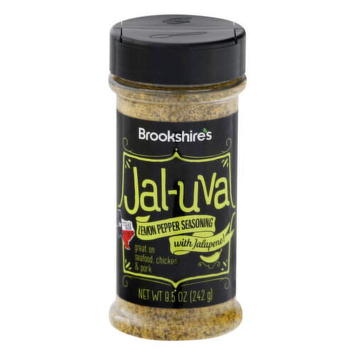 Brookshire's Seasoning, Lemon Pepper with Jalapeno, Jal-uva