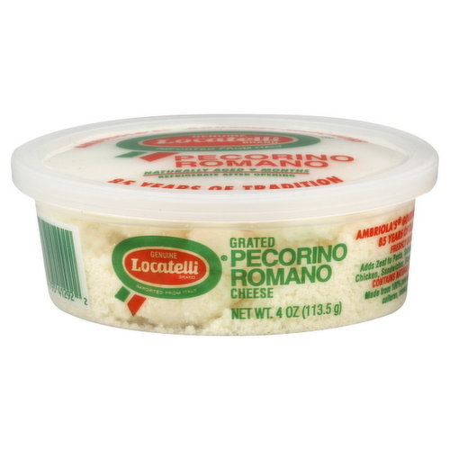 Locatelli Cheese, Romano, Grated Pecorino