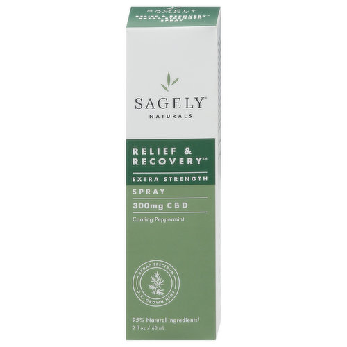 Sagely Naturals CBD Spray, Relief & Recovery, Extra Strength, Cooling  Peppermint