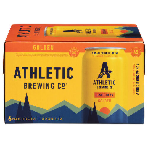 Athletic Brewing Co Beer, Golden, Upside Dawn, 6 Pack