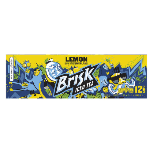 Brisk Iced Tea, Lemon, 12 Cans