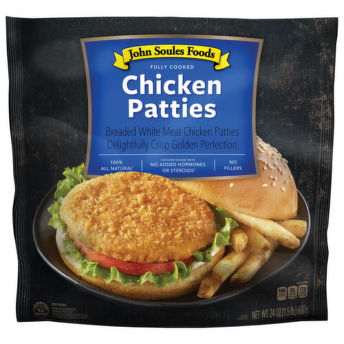 John Soules Foods Chicken Patties, Breaded White Meat