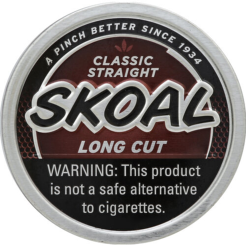 Skoal Smokeless Tobacco, Classic Straight, Long Cut