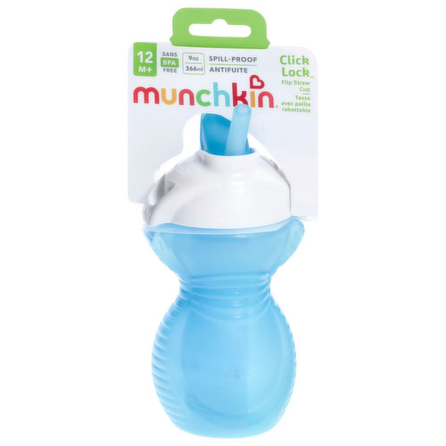 Munchkin Click Lock Flip Straw Cup - Blue - 9oz