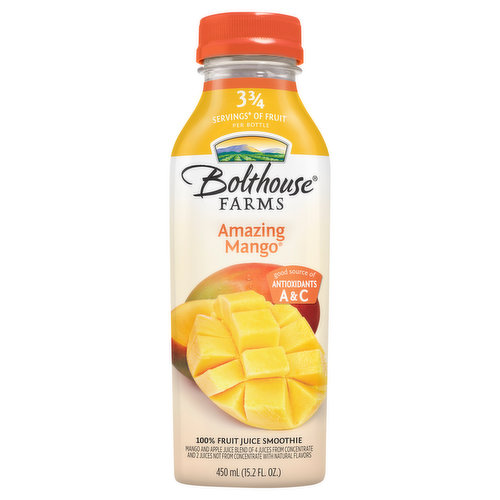 Bolthouse Farms Smoothie, 100% Fruit Juice, Amazing Mango