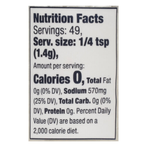 Calories in Morton Lite Salt Mixture and Nutrition Facts