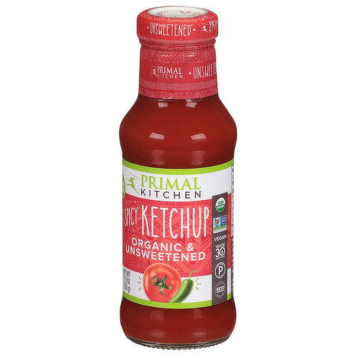 Primal Kitchen Spicy Ketchup Organic and Unsweetened 11.3 oz, 11.3 Ounce