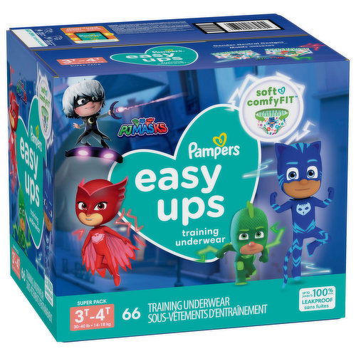 Pampers Training Underwear, PJ Masks, 3T-4T (30-40 lb), Super Pack