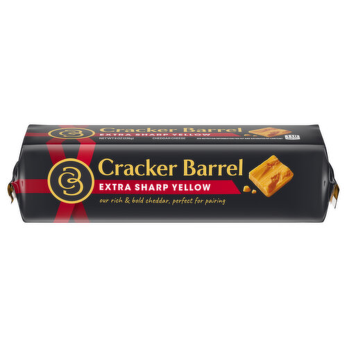 Cracker Barrel Cheese, Cheddar, Extra Sharp Yellow