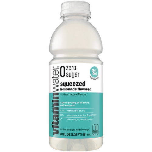 vitaminwater Sugar Squeezed, Electrolyte Enhanced Water W/ Vitamins,  Lemonade Drink