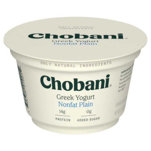 Chobani Yogurt, Greek, Nonfat, Plain