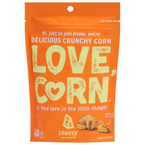 Love Corn Crunchy Corn, Cheezy Vegan Flavored