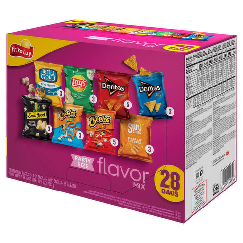 Frito Lay Variety Packs Party Size Classic Mix Snacks 28 Bag 28 ea Box