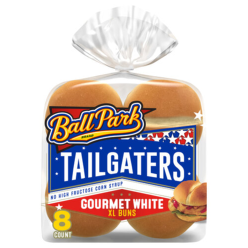 Ball Park Buns, Gourmet White, Tailgaters, Extra Large