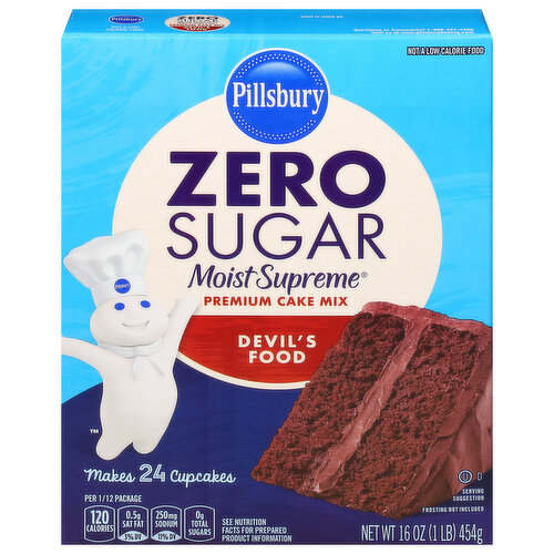 Pillsbury Cake Mix, Premium, Zero Sugar, Devil's Food