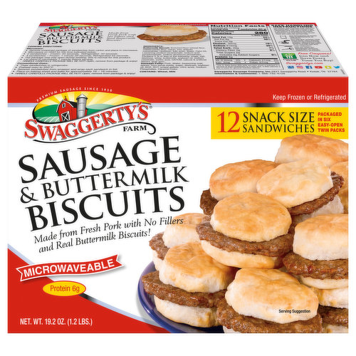 Swaggerty's Farm Sausage & Buttermilk Biscuits, Snack Size