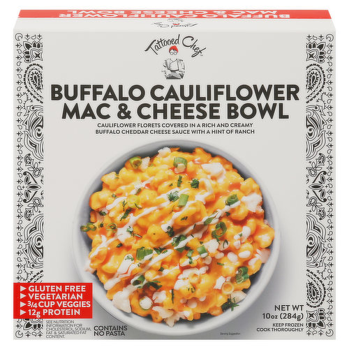 Tattooed Chef Mac & Cheese Bowl, Buffalo Cauliflower