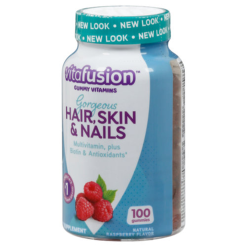 Vitafusion Gummy Vitamins, Gorgeous Hair, Skin & Nails, Raspberry Flavor Vitafusion Gummy Vitamins, Gorgeous Hair, Skin & Nails, Raspberry Flavor
