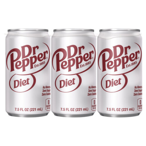 Coca-Cola Diet Dr Pepper, 7.5 fl oz cans, 6 pack