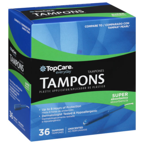  Tampax Pearl Plastic Tampons, Super Plus Absorbency, Scented,  36 tampons : Health & Household