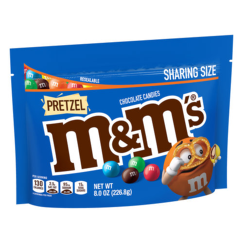 M&M'S Peanut Milk Chocolate Candy, Sharing Size, 10.7 oz Bag, Chocolate