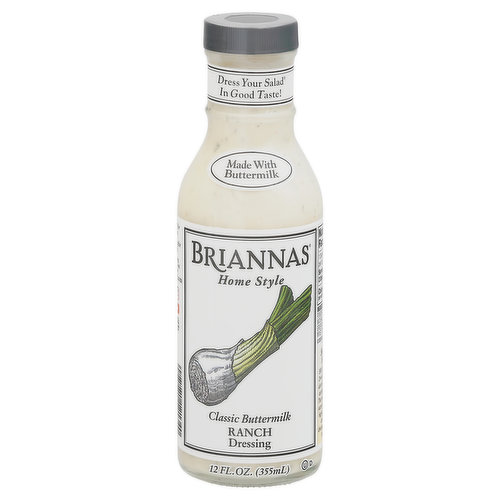 Dress your salad in good taste! Classic Buttermilk Ranch is a creamy buttermilk dressing with green onions lemon and dill. Rich and creamy and brimming with buttermilk goodness, we make it in small batches with only the freshest premium ingredients. Go Texan. Small Batch Since 1982 Briannas Fine Salad Dressings grew out of a desire to create superior lasting salad dressings. This homestyle approach starts with using the finest, high quality ingredients and blending each dressing recipe exclusively in small batches.