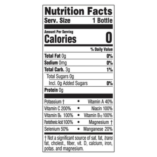 vitamin water revive nutrition label