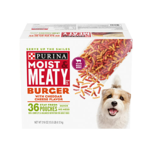 Moist & Meaty Dry Dog Food, Burger with Cheddar Cheese Flavor - FRESH by  Brookshire's