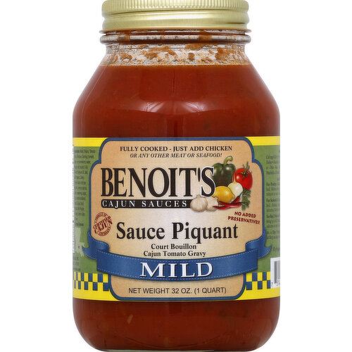 Benoits Sauces, Cajun, Mild, Tomato Gravy