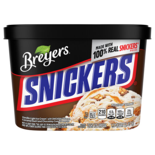 Breyers Ice Cream, Light, Snickers
