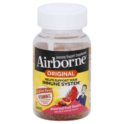 Airborne Immune Support Supplement, Original, Gummies, Assorted Fruit Flavors