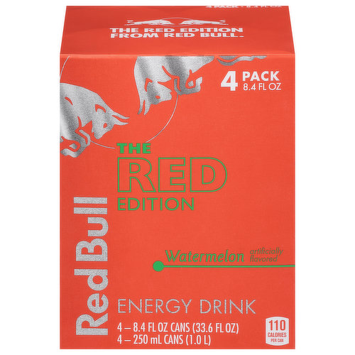 Energy Drink, Watermelon, 4 Pack
