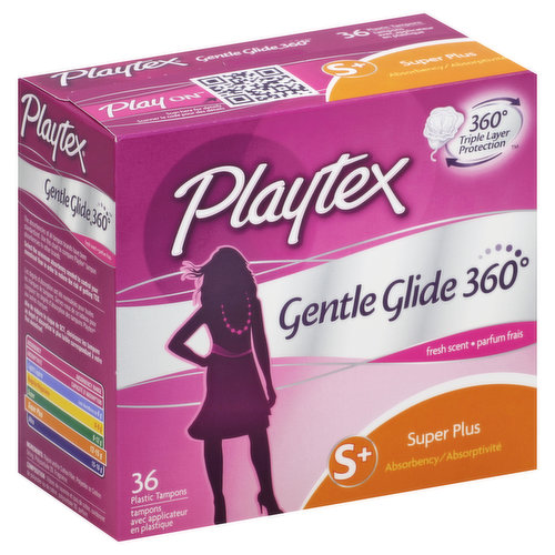 Playtex Gentle Glide Odor Absorbing Tampons with Soft Plastic
