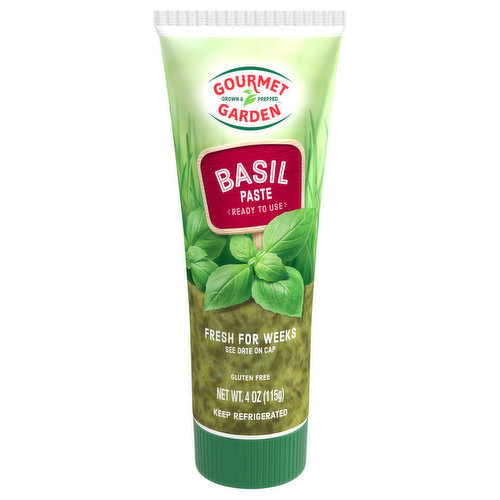 A tube of Gourmet Garden Basil Stir-In Paste in your refrigerator is like having an herb garden year round. Just a squeeze adds aromatic sweetness to Italian dishes like bruschetta, minestrone soup, Caprese salad, pasta pesto and pizza.