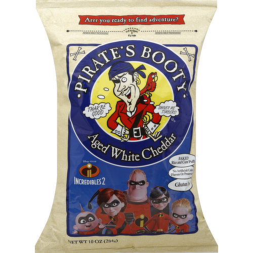 Pirates Booty Rice & Corn Puffs, Aged White Cheddar