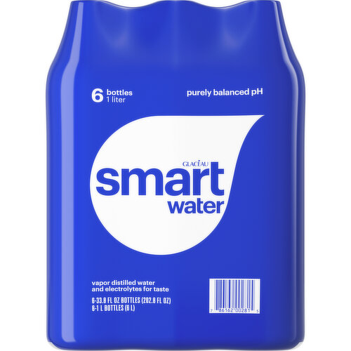 smartwater Vapor Distilled Premium Water, Bottles 1 Liter